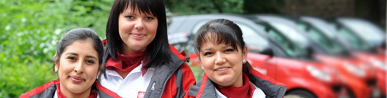 Caritas-Mitarbeiterinnen (c) KNA /Oppitz